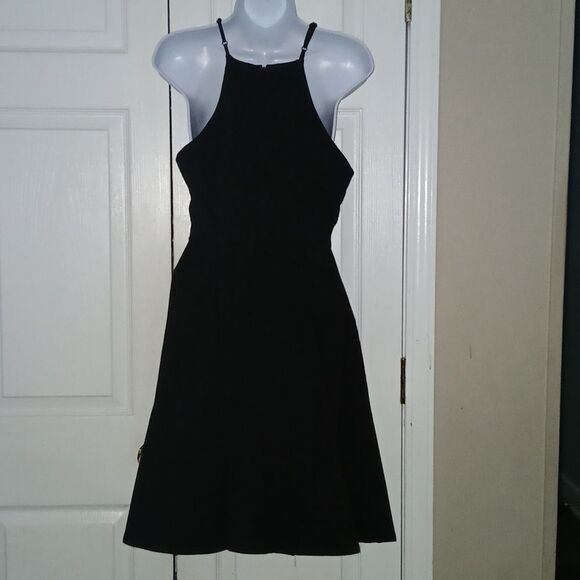 Lulus black fit and flare midi semi formal party wedding cruise dress Sz M NWOT - Picture 5 of 8